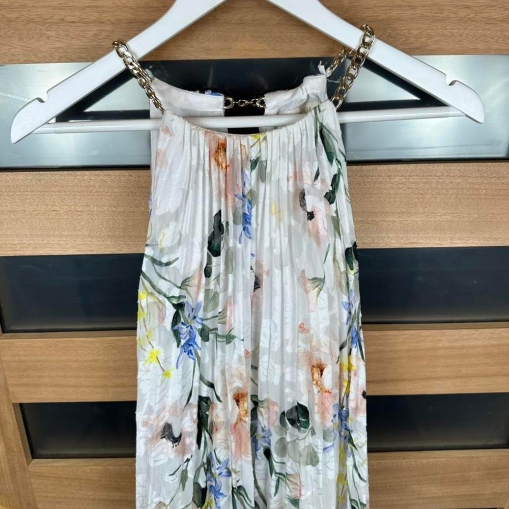 Ted Baker floral maxi dress with gold chain straps Size 2 - Picture 2 of 4